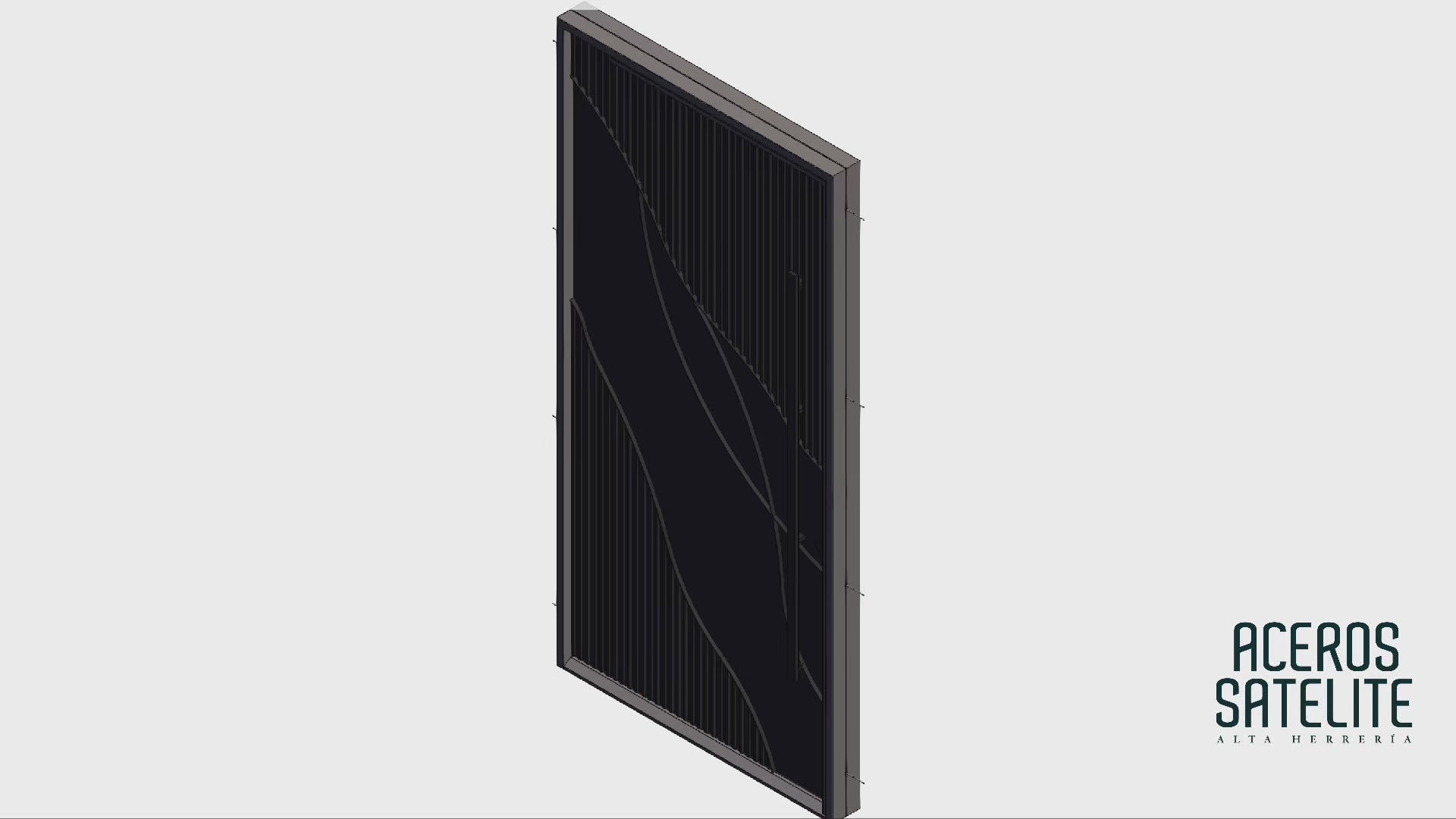 video mostrando el proceso de de diseño 3d de un puerta personalizada en Aceros Satélite